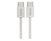 HAMA Kabel ładujący USB-C-USB-c nylonowy 1m beżowy - 1331326 - zdjęcie 1